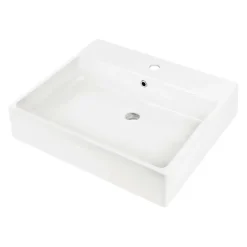 Lavabo sospeso/appoggio Madruga Idrostile foro rubinetto 60x50 cm Bianco