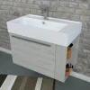Lavabo unitop con 1 foro 80x46 cm mineralmarmo bianco