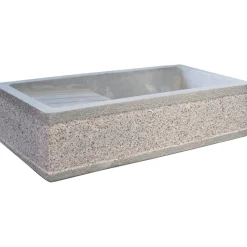 Lavandino da esterno Gavi in cemento grigio 20x80x40 cm