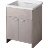 Lavatoio da esterni 60x50 con ante finitura rovere