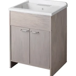 Lavatoio da esterni 60x50 con ante finitura rovere