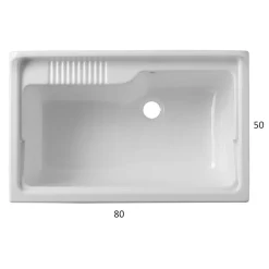 Lavatoio in kit per esterni bianco 80x50 cm con ante