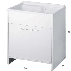 Lavatoio in kit per esterni bianco 80x50 cm con ante