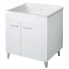 Lavatoio in nobilitato con piedini satinati bianco 75x60 cm