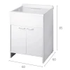 Lavatoio per esterni con ante bianco 60x60 cm