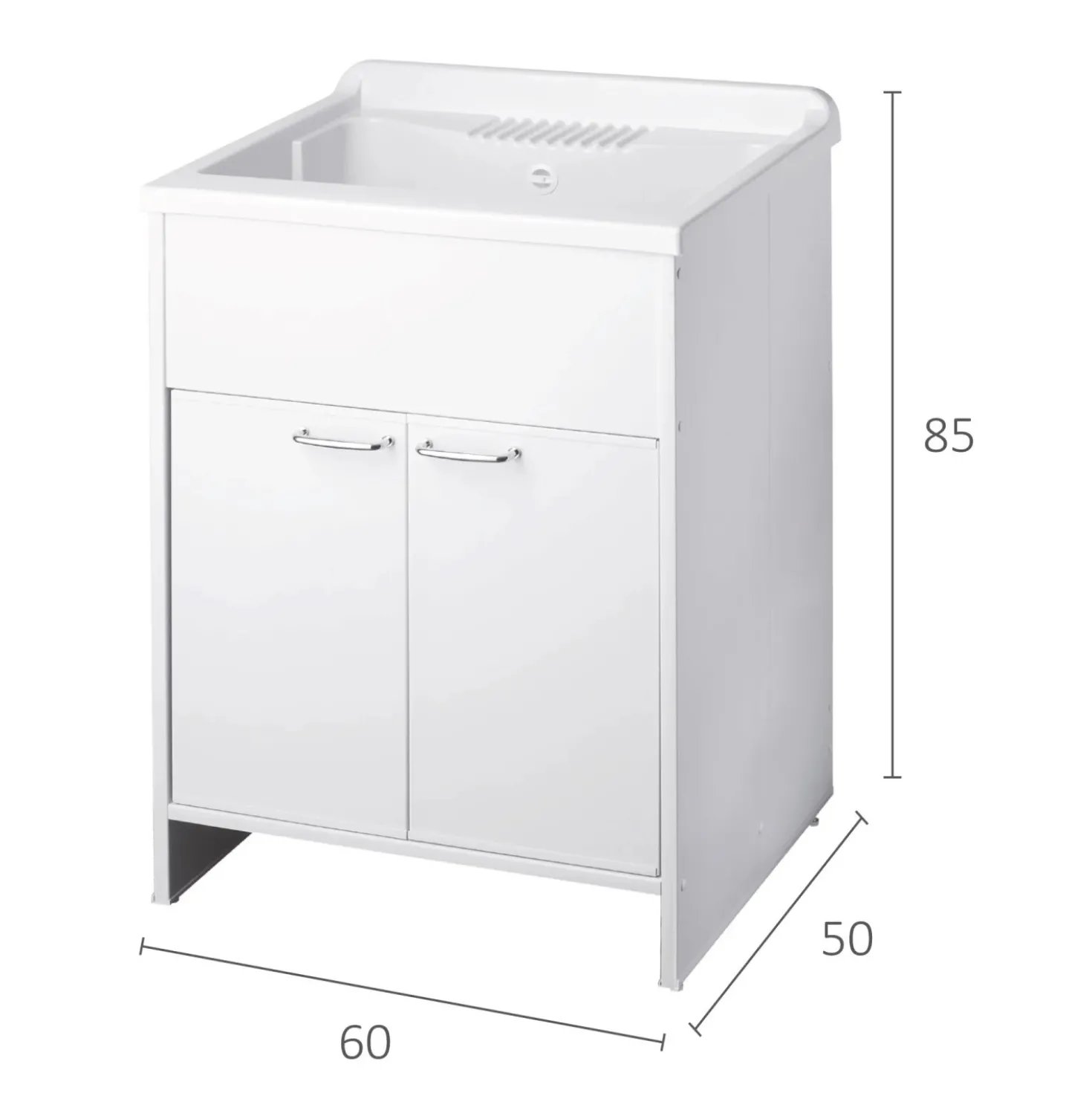 Lavatoio per esterni con ante bianco 60x50 cm