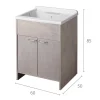 Lavatoio per esterni con ante bianco effetto rovere 60x50 cm