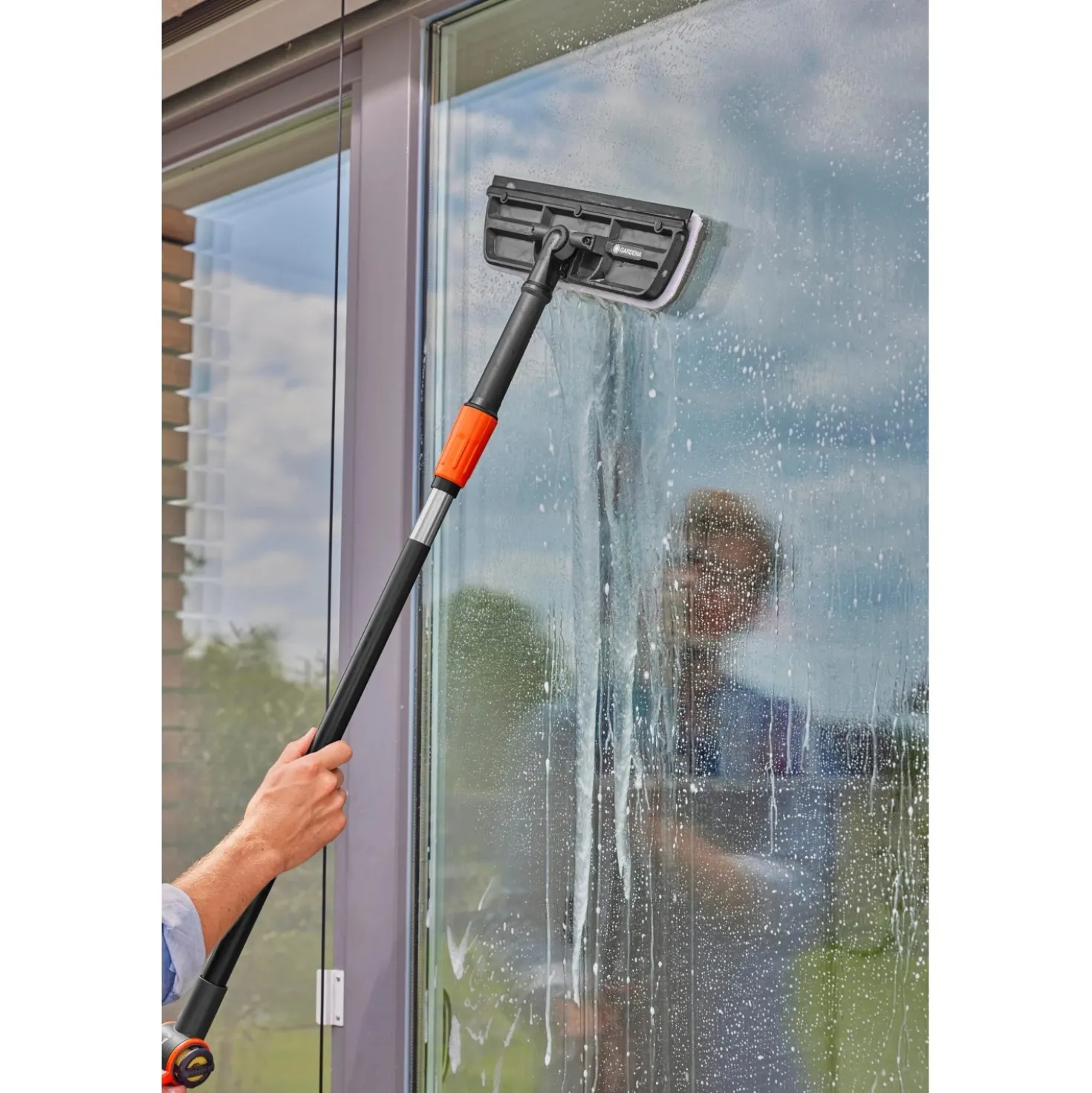 Lavavetro Gardena Cleansystem con microfibra e non tessuto e lamina in gomma