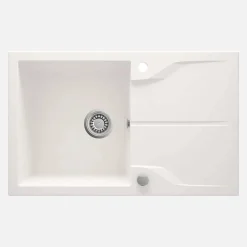 Lavello 1 vasca con gocciolatoio rett Idrostile Florida 490x194 mm Alabastro