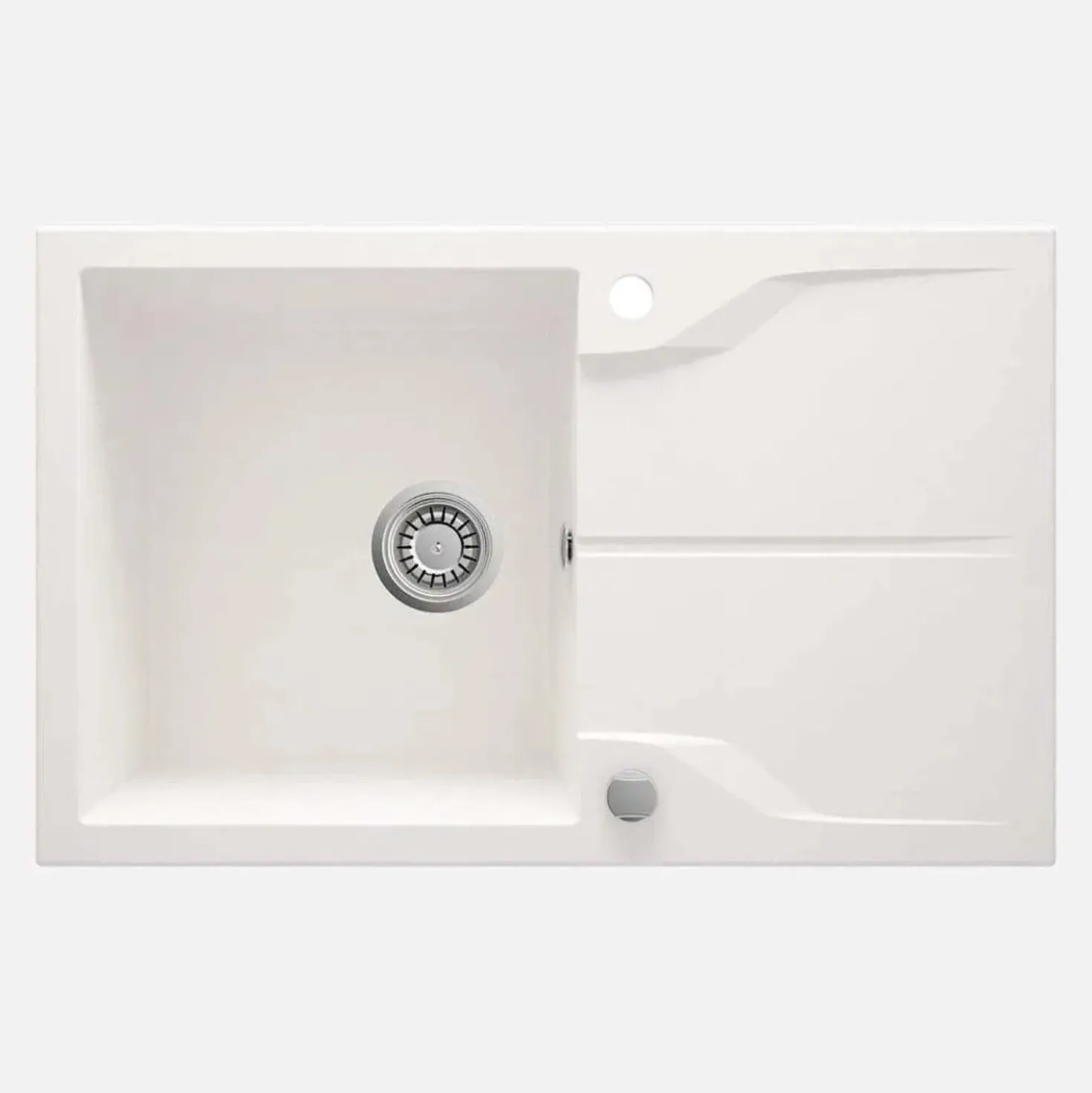 Lavello 1 vasca con gocciolatoio rett Idrostile Florida 490x194 mm Alabastro
