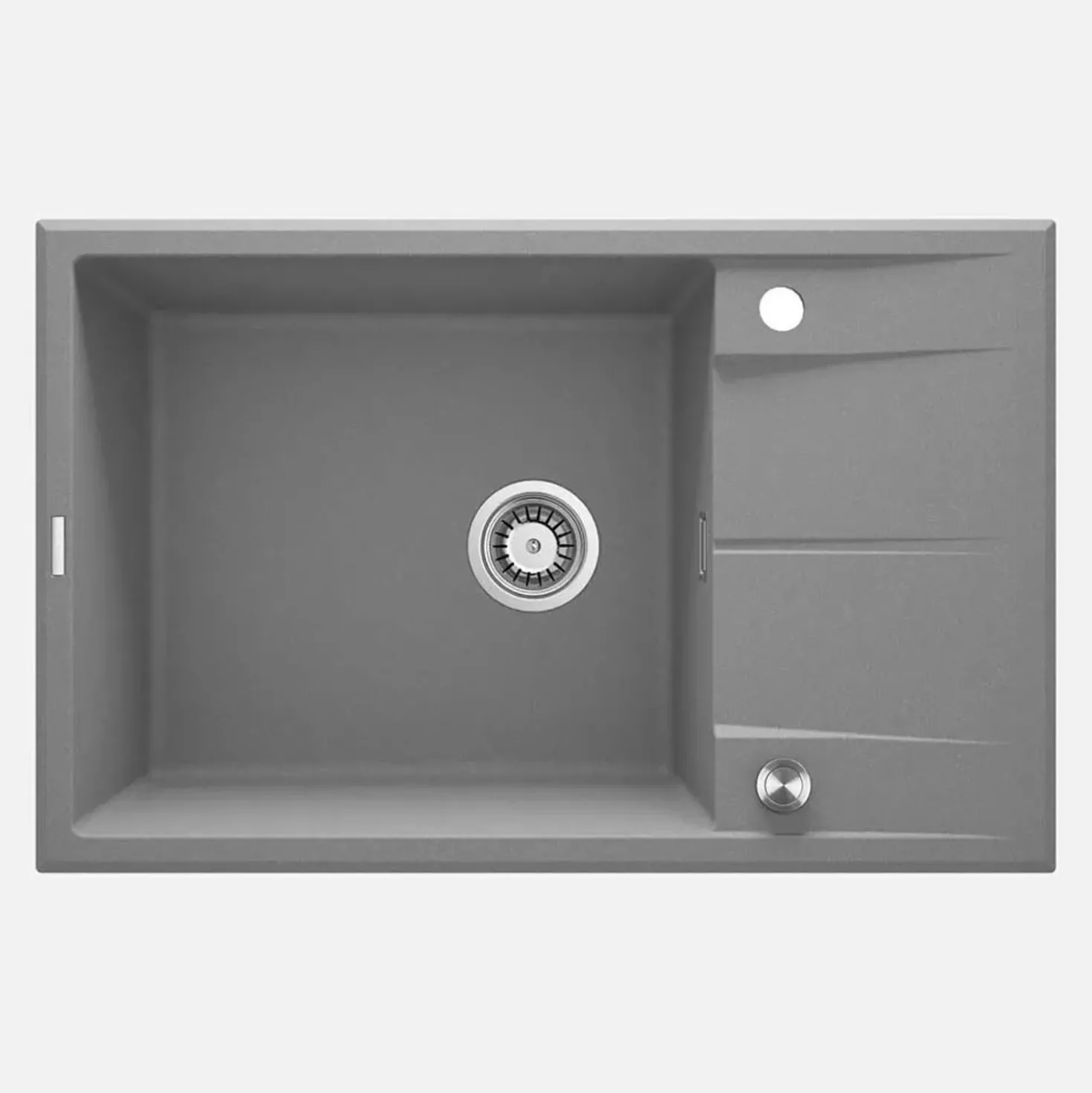 Lavello 1 vasca con gocciolatoio Idrostile Güines 500x210 mm grigio met
