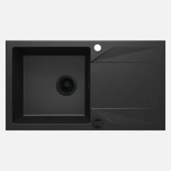Lavello 1 vasca con gocciolatoio Idrostile Banes 440x193 mm Grafite Metallizzata