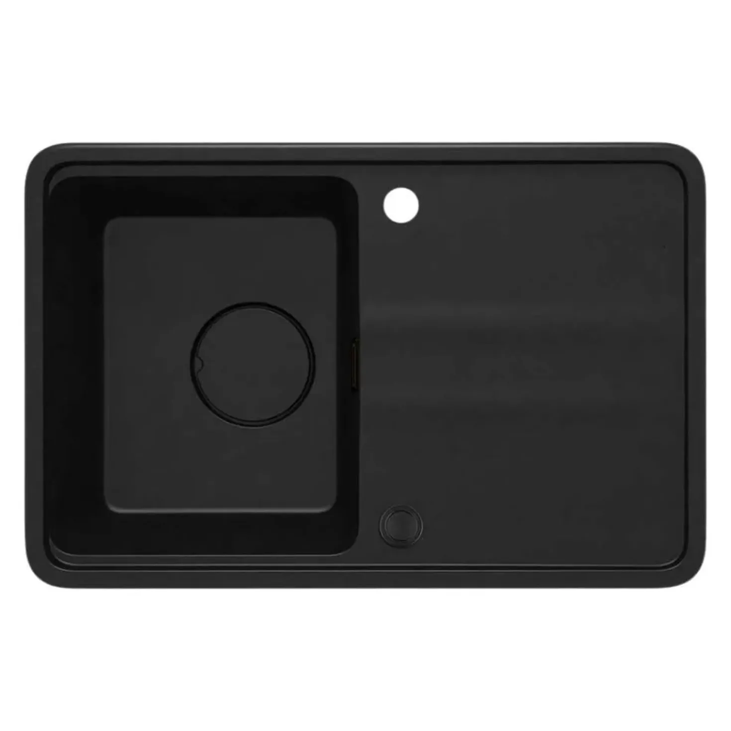 Lavello 1 vasca con gocciolatoio Idrostile Varadero 440x230 mm nero