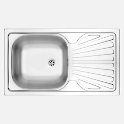 Lavello 1 vasca con gocciolatoio Idrostile Jatibonico 435x150 mm acciaio inox