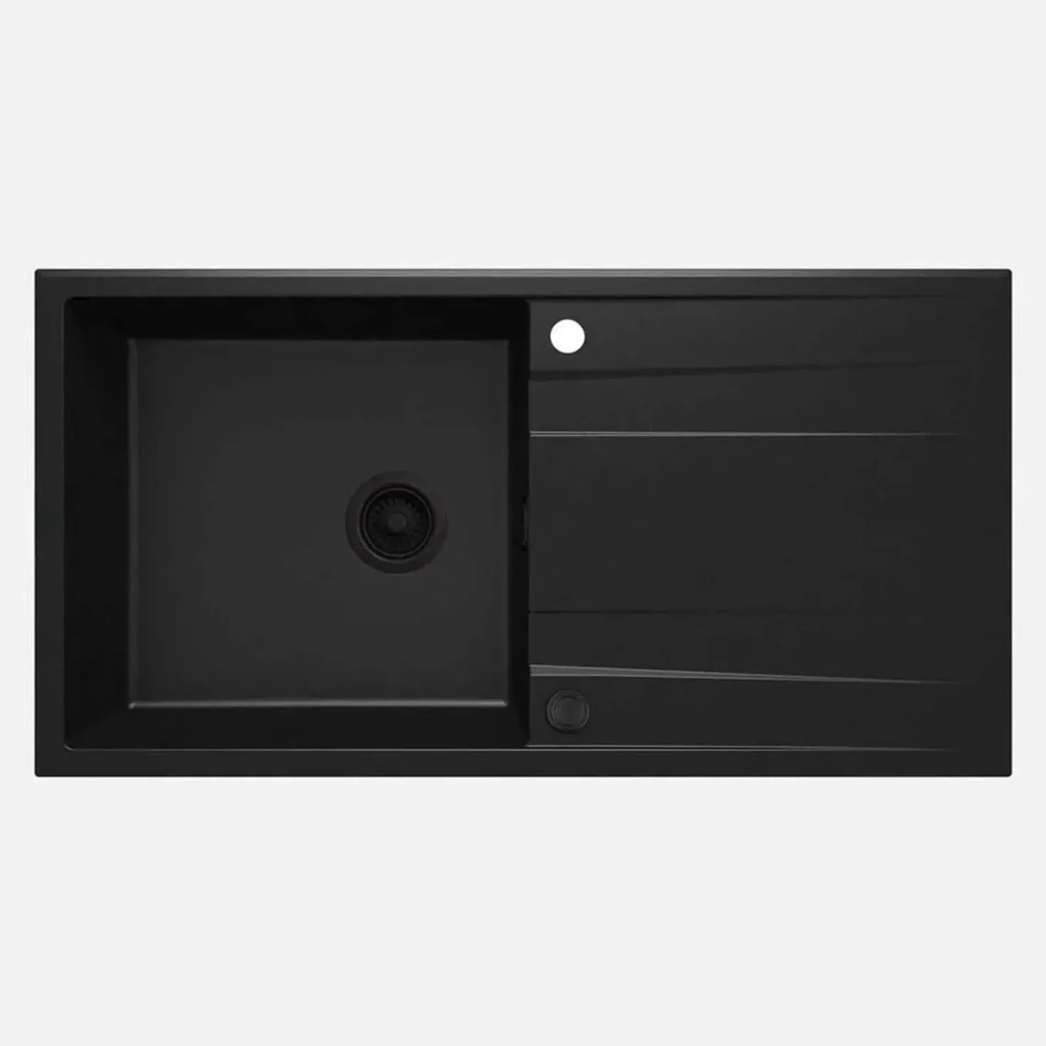 Lavello 1 vasca con gocciolatoio Idrostile Güines 520x203 mm nero