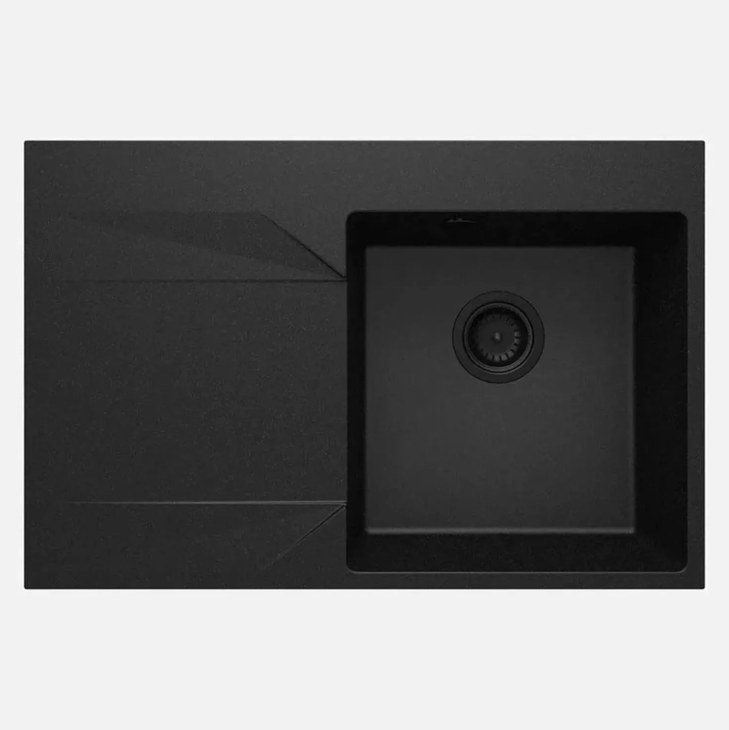 Lavello 1 vasca con gocciolatoio sinistra Idrostile Banes 500x195 mm Grafite Met