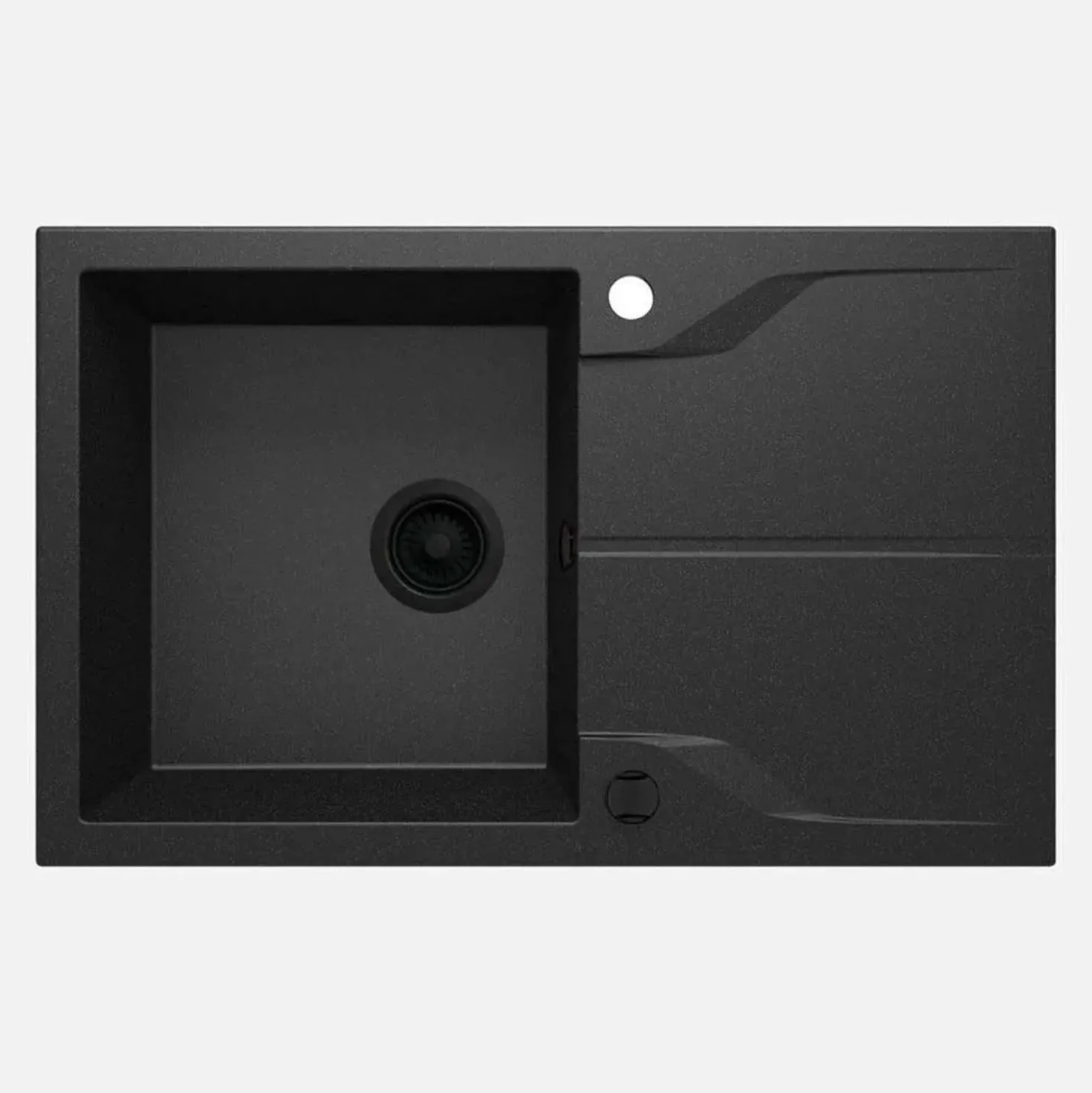 Lavello 1 vasca con gocciolatoio rett Idrostile Florida 490x194 mm Grafite Met