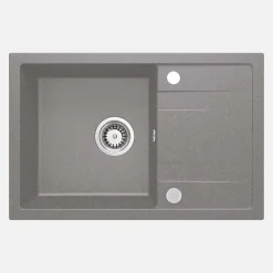 Lavello 1 vasca con gocciolatoio Idrostile Bayamo 440x175 mm grigio met