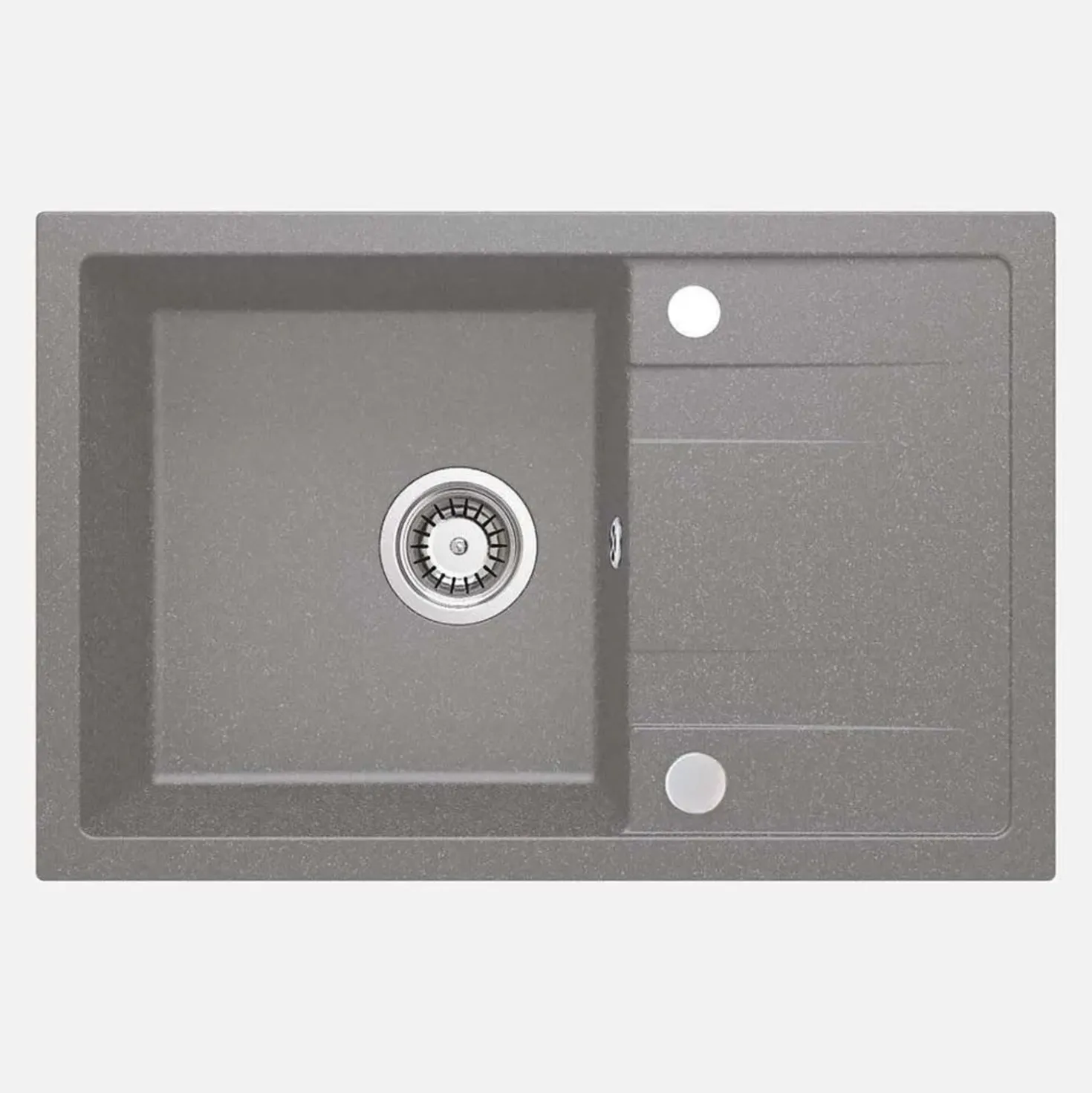 Lavello 1 vasca con gocciolatoio Idrostile Bayamo 440x175 mm grigio met
