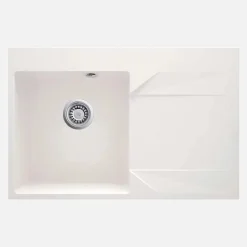 Lavello 1 vasca con gocciolatoio destra Idrostile Banes 500x195 mm Alabastro