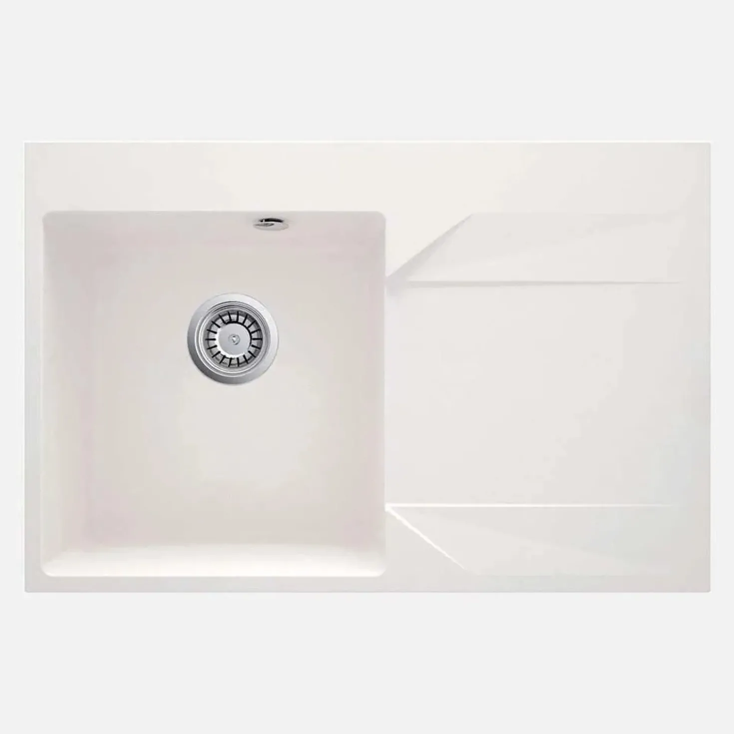 Lavello 1 vasca con gocciolatoio destra Idrostile Banes 500x195 mm Alabastro