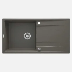 Lavello 1 vasca con gocciolatoio Idrostile Güines 520x203 mm Antracite Met