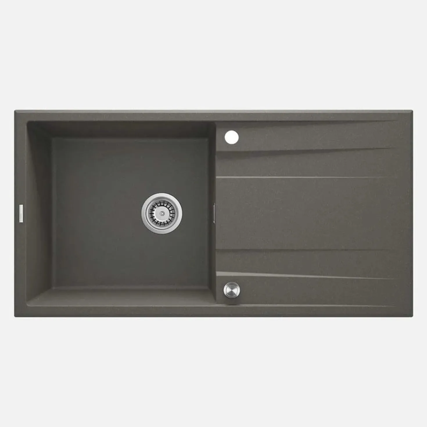 Lavello 1 vasca con gocciolatoio Idrostile Güines 520x203 mm Antracite Met