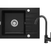 Lavello 1 vasca con gocciolatoio Idrostile Martí con rubinetto 440x164 mm nero