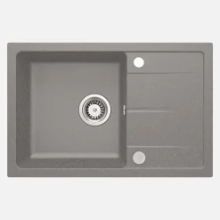 Lavello 1 vasca con gocciolatoio Idrostile Amancio 440x164 mm grigio met