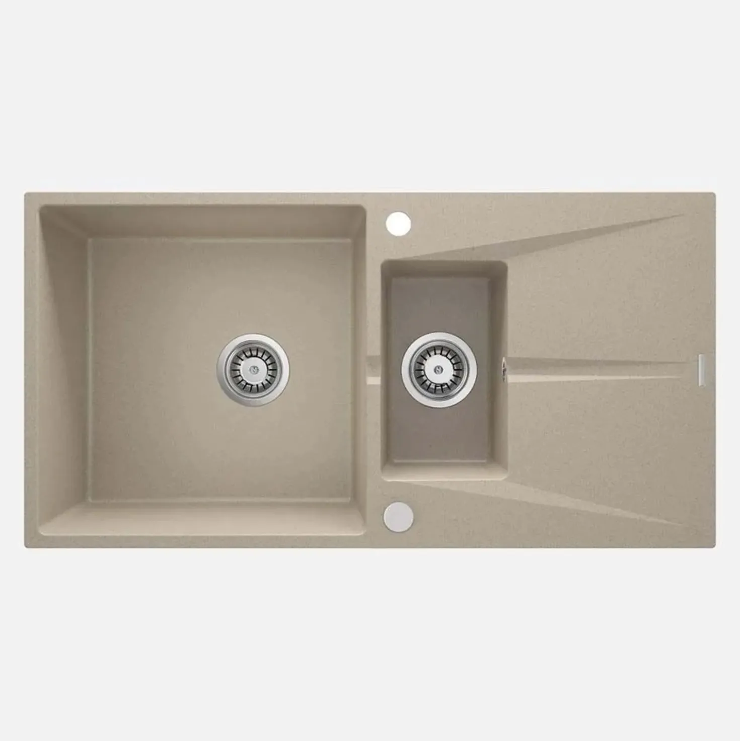 Lavello 1 vasca e mezza gocciolatoio Idrostile Bayamo 500x215 mm sabbia