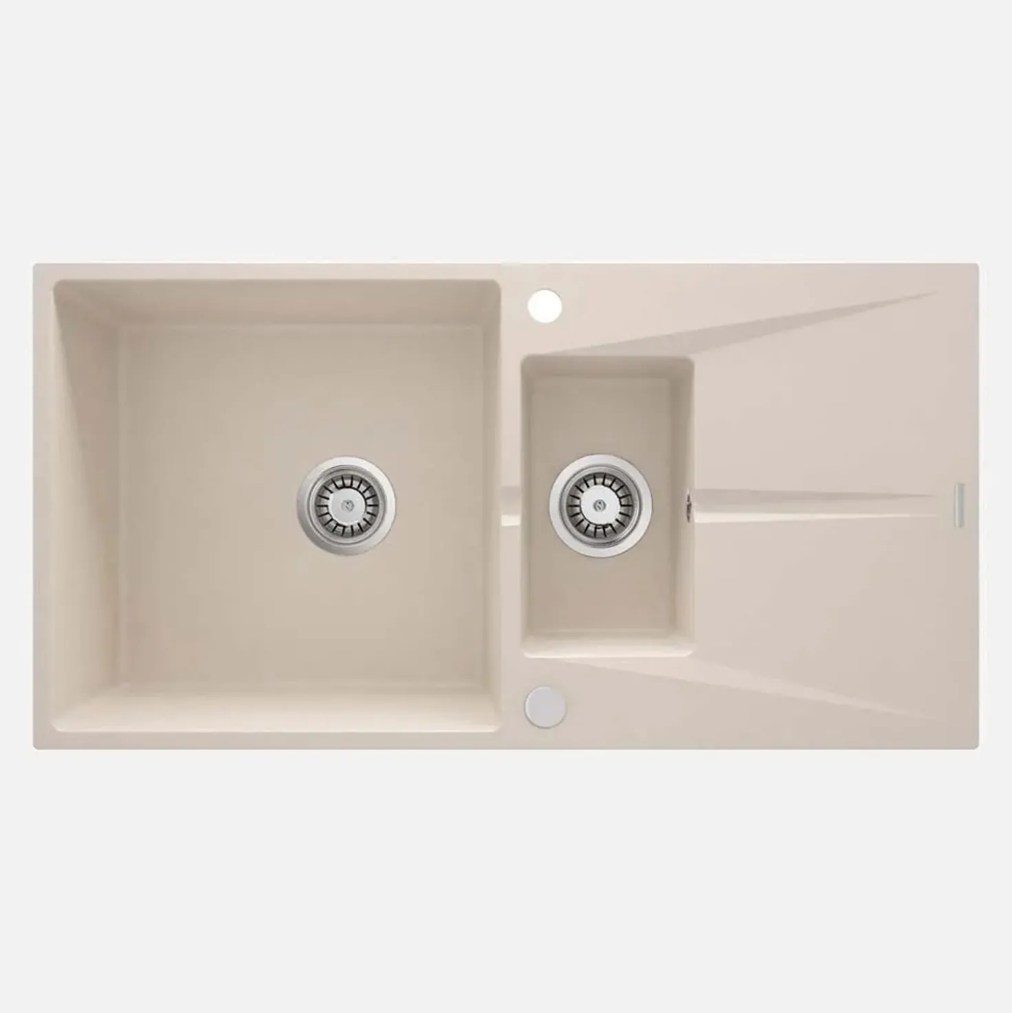 Lavello 1 vasca e mezza gocciolatoio Idrostile Bayamo 500x215 mm beige