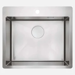 Lavello 1 vasca forma 3 Idrostile Roque con sifone 505x200 mm acciaio spazzolato