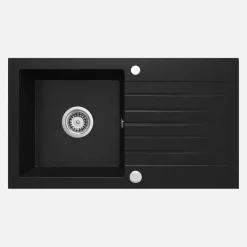 Lavello 1 vasca gocciolatoio Idrostile Martí 440x160 mm Nero