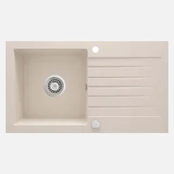 Lavello 1 vasca gocciolatoio Idrostile Martí sifone 440x160 mm beige