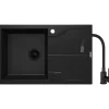 Lavello 1 vasca gocciolatoio Idrostile Florida con rubinetto 490x194 mm nero