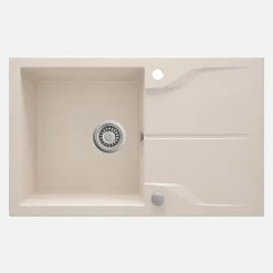 Lavello 1 vasca gocciolatoio Idrostile Florida sifone 490x194 mm beige
