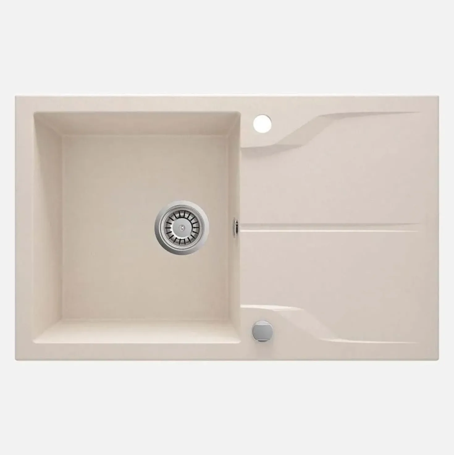 Lavello 1 vasca gocciolatoio Idrostile Florida sifone 490x194 mm beige