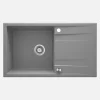 Lavello 1 vasca gocciolatoio Idrostile Güines sifone 500x209 mm grigio met