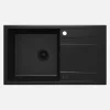 Lavello 1 vasca gocciolatoio Idrostile Güines 500x209 mm Nero