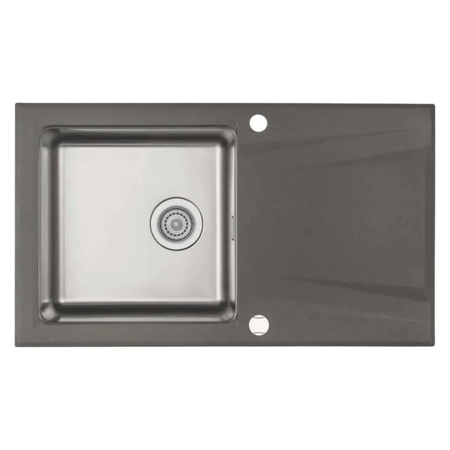 Lavello 1 vasca gocciolatoio Idrostile Mapos sifone 500x220 mm Antracite met