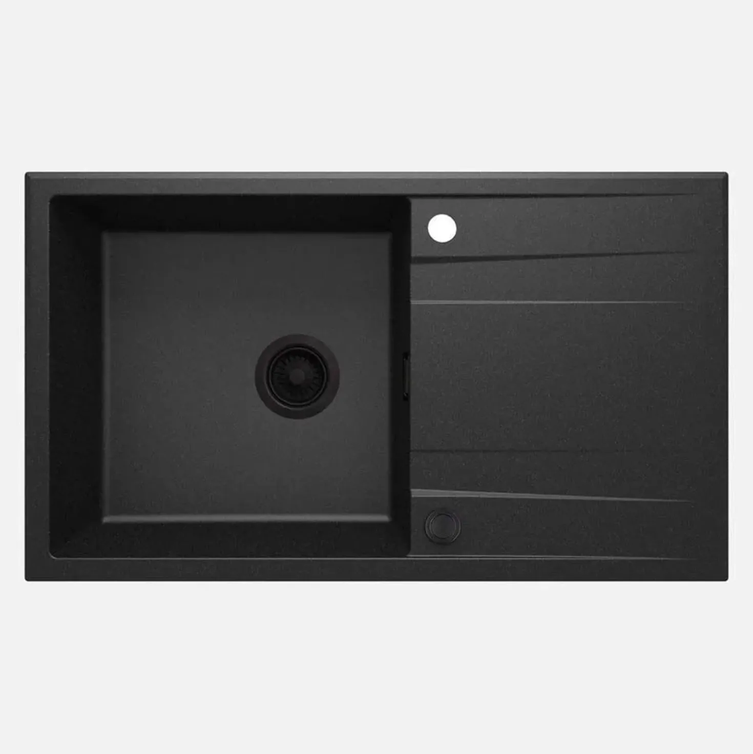 Lavello 1 vasca gocciolatoio Idrostile Güines sifone 500x209 mm grafite met