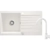 Lavello 1 vasca gocciolatoio Idrostile Martí rubinetto 440x160 mm Alabastro