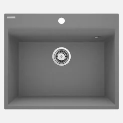 Lavello 1 vasca Idrostile Bayamo 500x216 mm grigio metallizzato