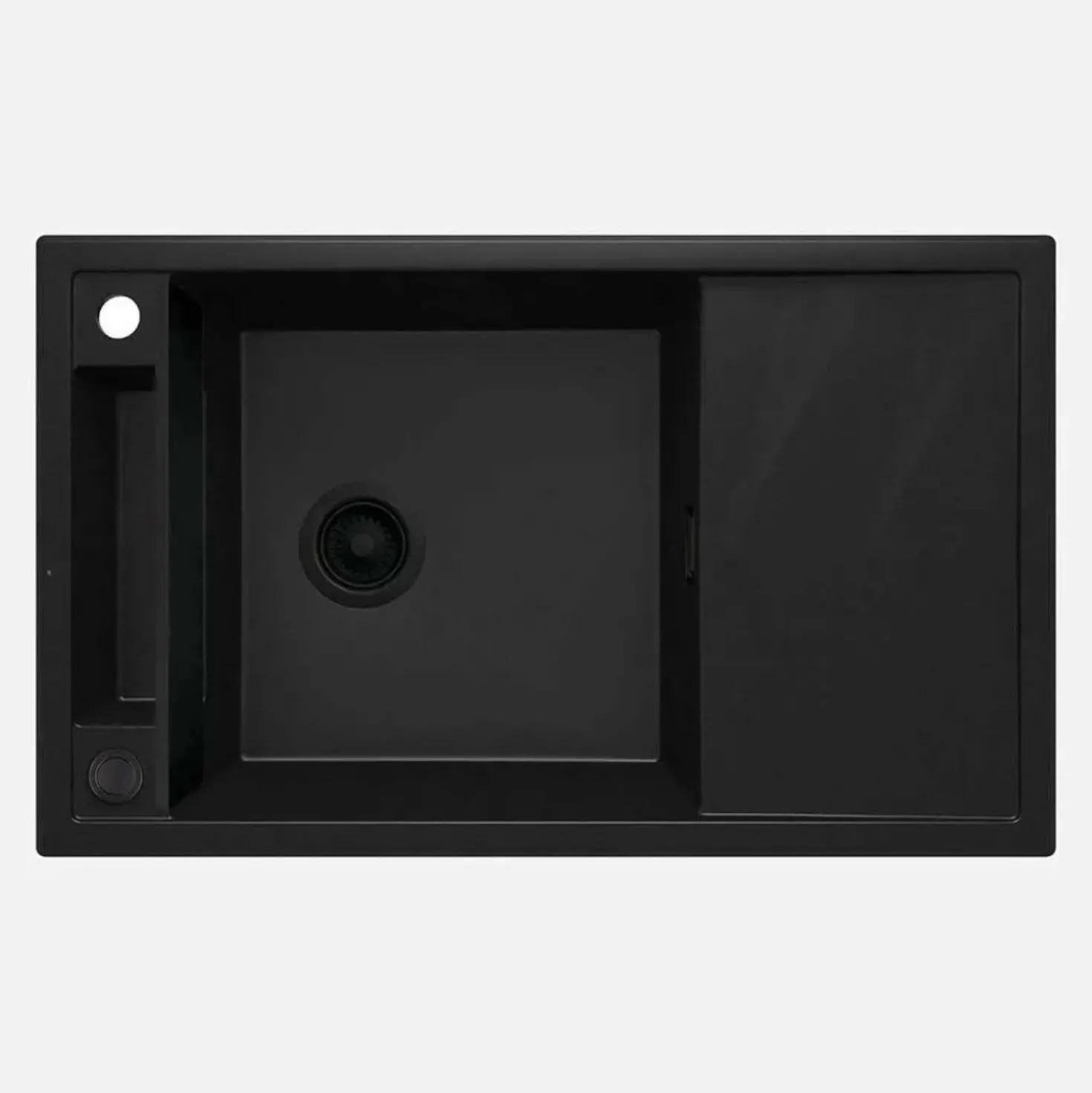 Lavello 1 vasca magnetico rett gocciolatoio Idrostile Guayos 500x219 mm Nero