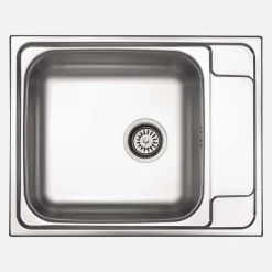 Lavello 1 vasca quadrata gocciolatoio Idrostile Cidra 500x165 mm acciaio inox