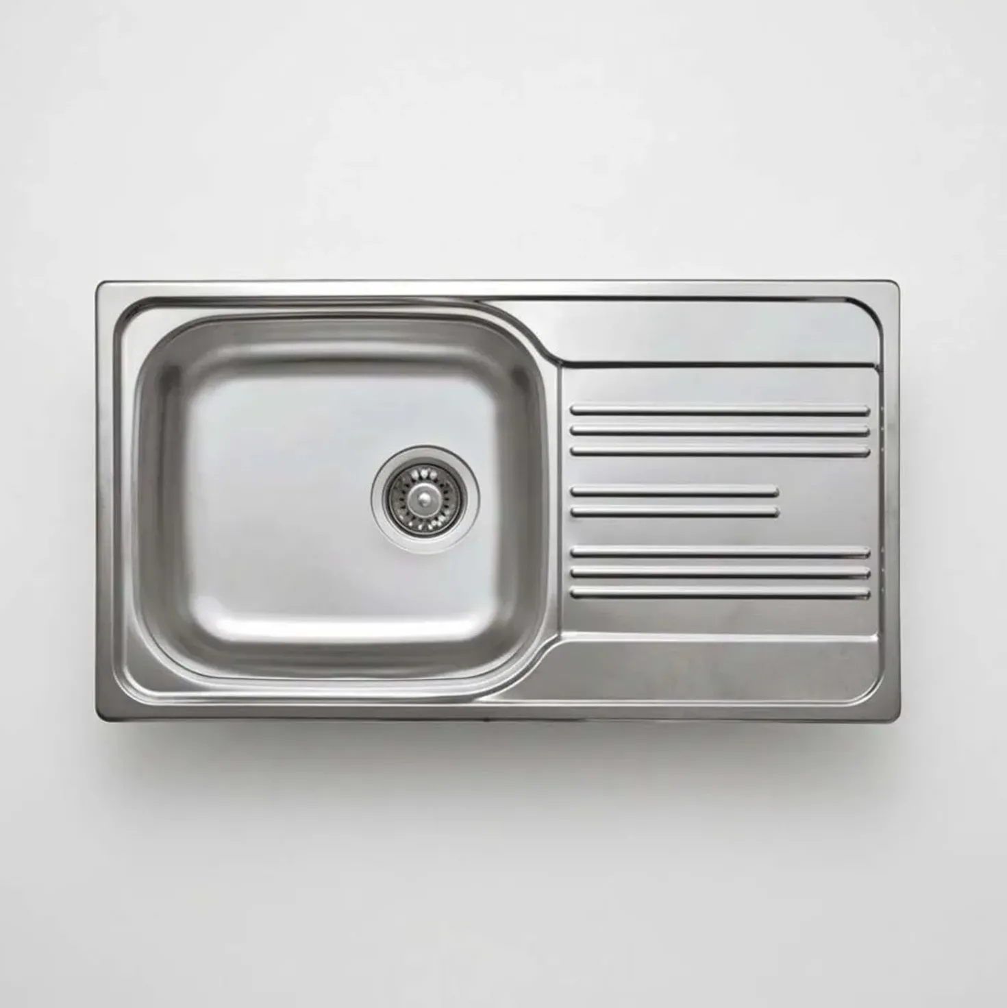 Lavello 1 vasca rettangolare gocciolatoio Jobabo 435x160 mm acciaio inox