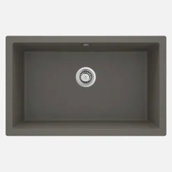 Lavello 1 vasca sottopensile Idrostile Colón sifone 500x204 mm antracite met