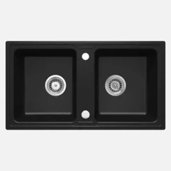 Lavello 2 vasche Idrostile Martí 435x180 mm Nero