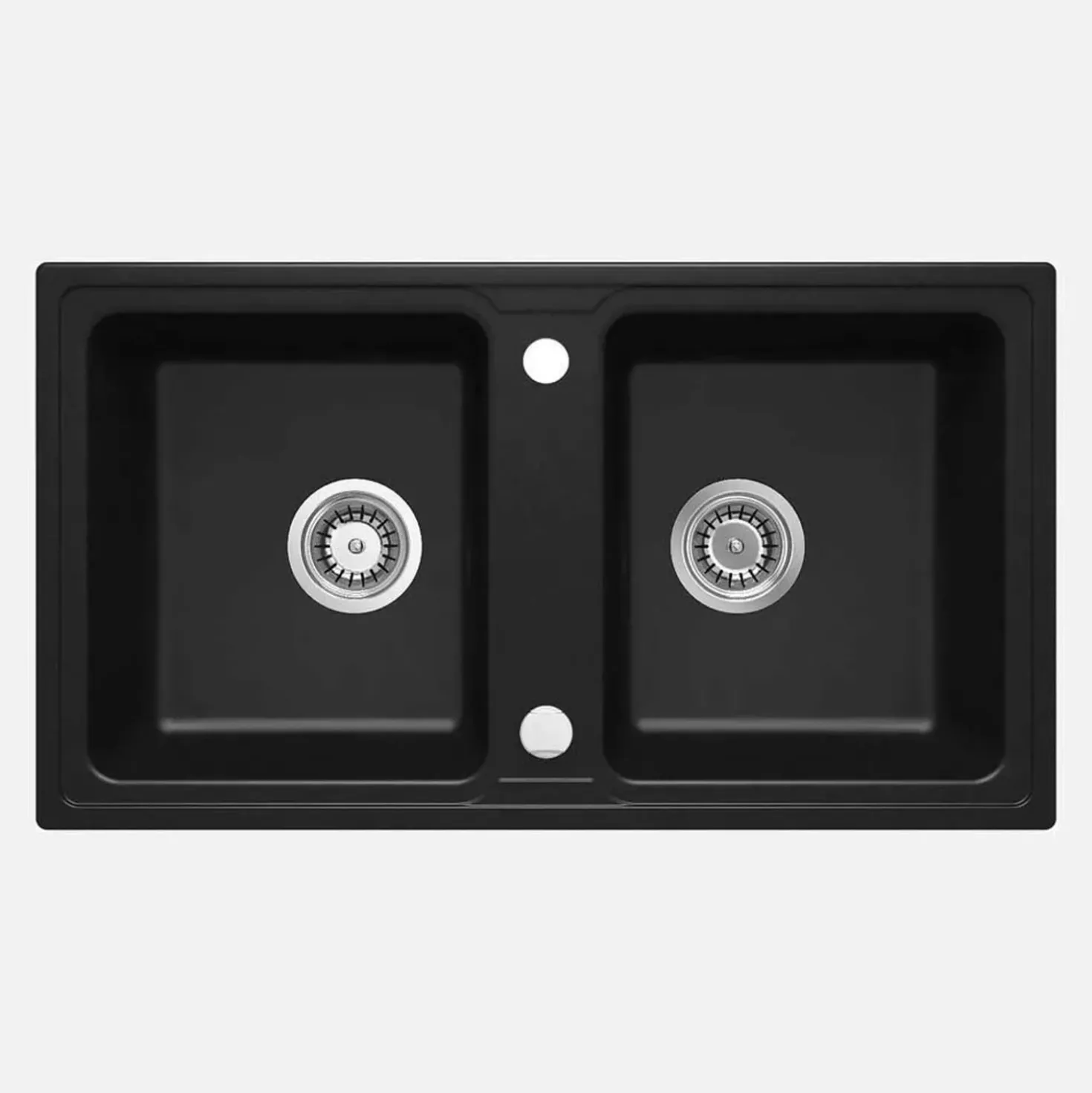 Lavello 2 vasche Idrostile Martí 435x180 mm Nero
