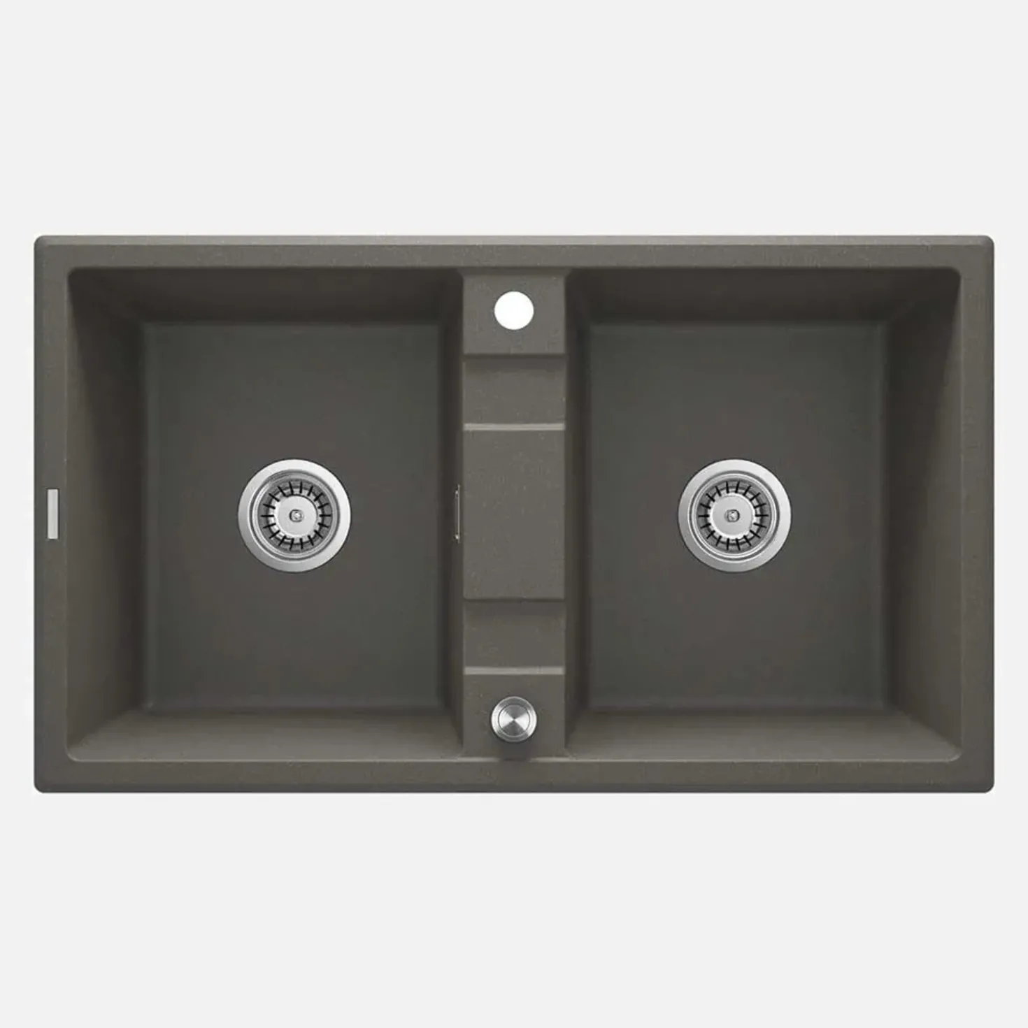 Lavello 2 vasche Idrostile Güines sifone 500x220 mm antracite metallizzato